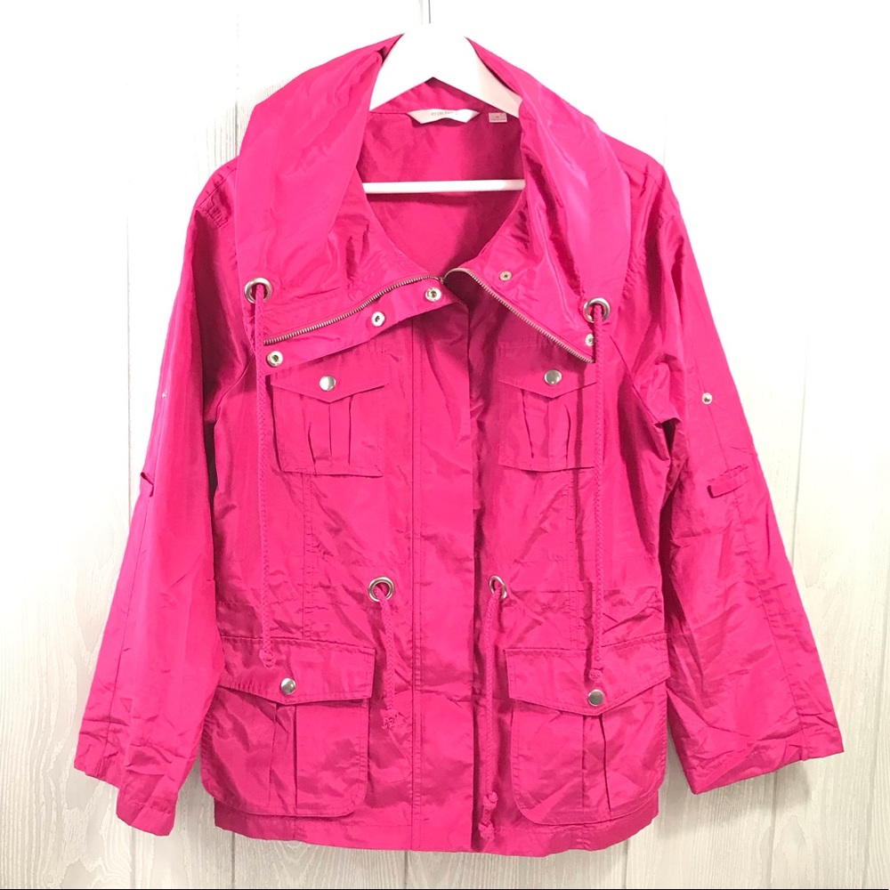 Vintage Erin London Pink Windbreaker Jacket Size M